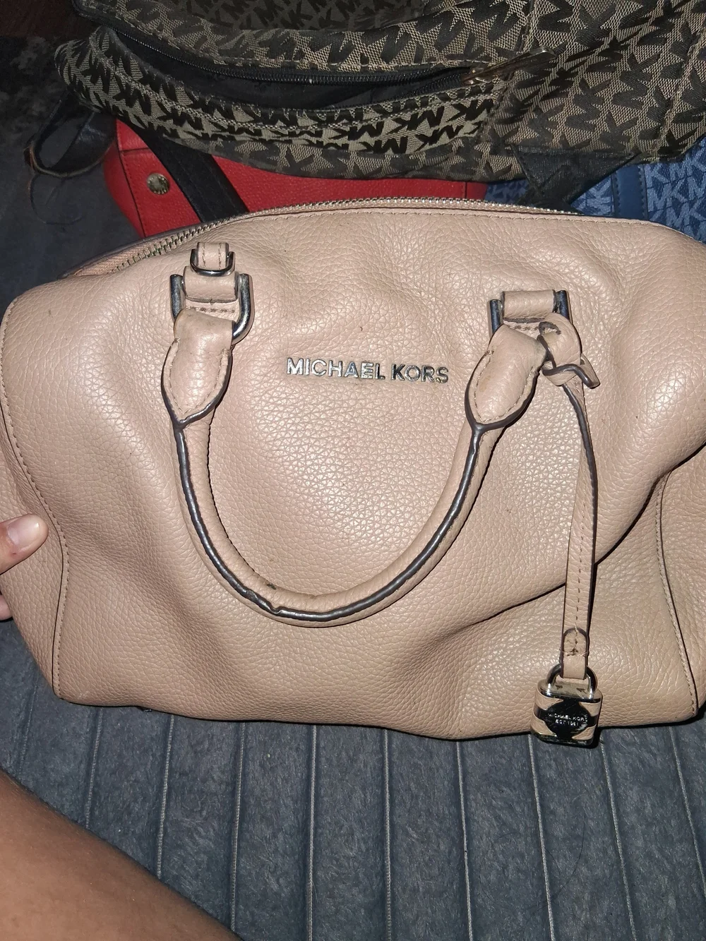 Michael Kors Beige Leather Satchel Bag